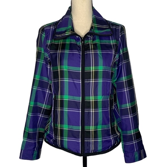 Lauren Ralph Lauren Active Plaid Full Zip Jacket - Picture 1 of 13